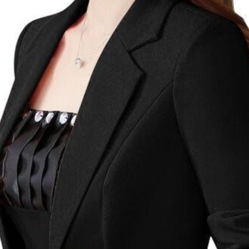 Candie's Black Button Front Tailored Blazer Jacket Sz M